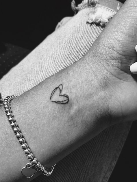 Wrist Tattoos For Women Heart, Heart Tattoo On Wrist Ideas, 3 Heart Wrist Tattoos For Women, Wrist Tattoos Heart, Heart Tattoo On Forearm, Heart Tattoo On Side Of Wrist, Friends Heart Tattoo, Heart On Wrist Tattoo, Small Love Heart Tattoo