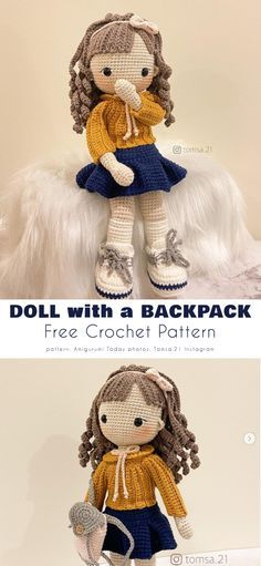 Dolls Ideas, Doll Amigurumi Free Pattern, Crochet Doll Tutorial, Crochet Toys Free, Crochet Dolls Free Patterns, Crochet Baby Toys, Crochet Amigurumi Free, Haken Baby, Ideas Crochet