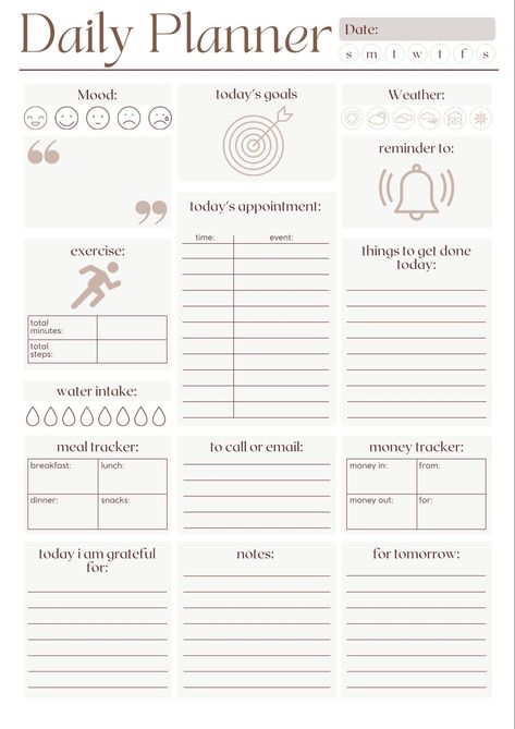 Daily planner productplannerfree #freehomeschoolplanner��⚫ Bujo Daily Planner, Agenda Template Design, Routine Planner Free Printables, Habit Tracker Template Free Printable, Daily To Do List Ideas, Aesthetic Daily Planner Template, Day Planner Ideas, Daily Journal Layout, Goodnotes Planner Template