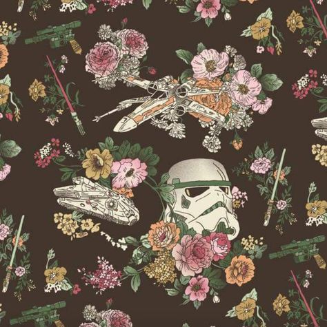 Floral Satr Wars Background Star Wars Trivia, Star Wars Canvas Art, Star Wars Painting, Star Wars Character, Star Wars Quotes, Star Wars Facts, Wallpaper Tumblr, Star Wars Wallpaper, Star Wars Humor