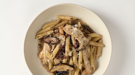 Penne with Pancetta, Sage, and Mushrooms Recipe | Bon Appetit Panchetta Recipes, Buckwheat Pasta, Pancetta Pasta, Food Innovation, Wine Pairing, Beef Broth, Mushroom Recipes, Easy Cooking, How To Cook Pasta