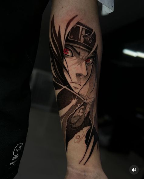 Itachi Mangekyou Sharingan Tattoo, Naruto Tattoo Sketch, Uchiha Itachi Tattoo, Neji Tattoo, Uchiha Tattoo Ideas, Itachi Tattoos, Itachi Tattoo Ideas, Tattoos God, Martial Arts Tattoos