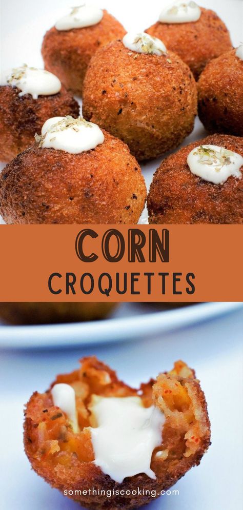 Fried Rolls, Cheese Croquettes, Corn And Cheese, Seaweed Rolls, Croquettes Recipe, Corn Puffs, Potato Croquettes, Corn Cheese, Make Ahead Appetizers