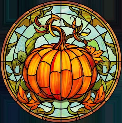 https://decomagz.com/pumpkin-decorating-contest-winners-15-best-inpirations/ Halloween Stained Glass Window, Halloween Stained Glass Patterns, Stained Glass Pumpkin, Stained Glass Halloween, Pumpkin Decorating Contest, Creepy Pumpkin, Copper Coin, Glass Room, Felt Halloween