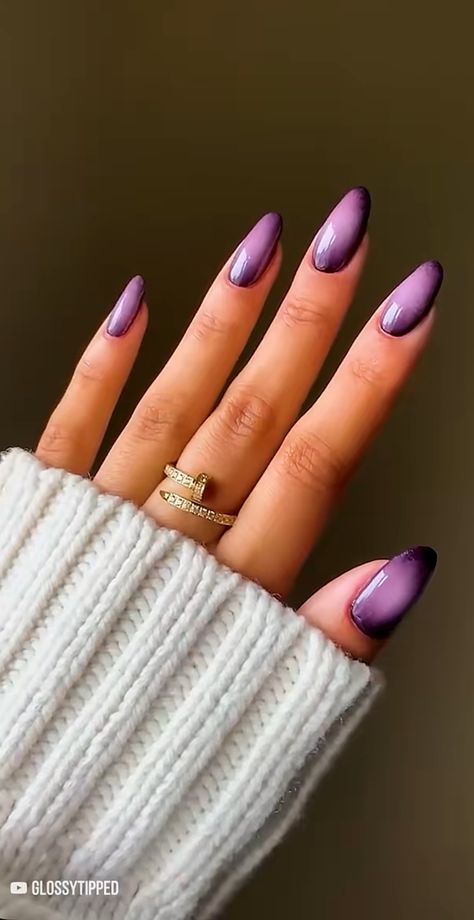 Purple Almond Nails Ideas, Purple Nail Extension Designs, Purple Acrylic Nails, Purple Acrylic, Extension Designs, Gel Extensions, Nails Inspo, Nail Extensions, Purple Nails