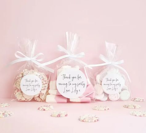 3 bags of sweets with stickers for wedding favour Sweet Wedding Favors, Favours Wedding, Engagement Party Favors, Personalised Stickers, Candy Wedding Favors, Wedding Sweets, Sweet Bags, Etsy Wedding Favors, Wedding Petals