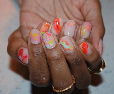 Groovy Nail Designs, Groovy Nails, Baby Gel, Fly Nails, Poppin Nails, Sweet Nails, Abstract Nails, Diva Nails, Brittle Nails