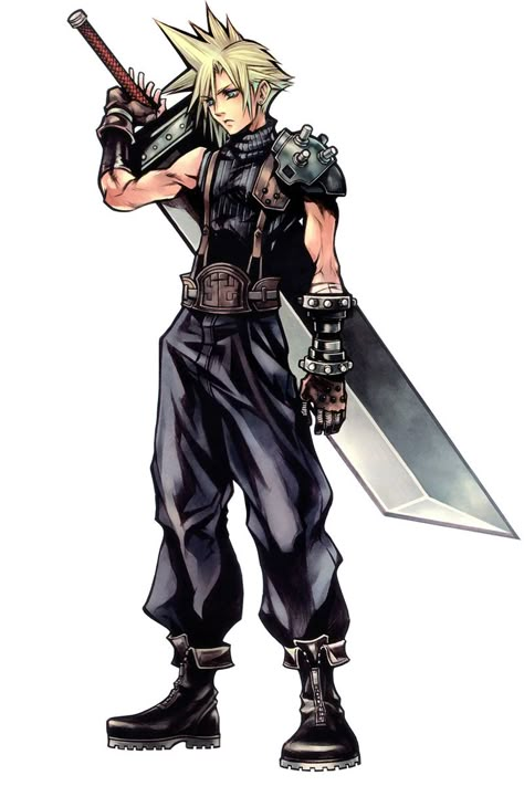 Cloud Strife Art - Dissidia: Final Fantasy Art Gallery Cloud Strife Art, Amano Yoshitaka, Tifa Ff7 Remake, Final Fantasy Tattoo, Final Fantasy Cloud Strife, Final Fantasy Vii Cloud, Tetsuya Nomura, Fantasy Wallpaper, Final Fantasy Cloud