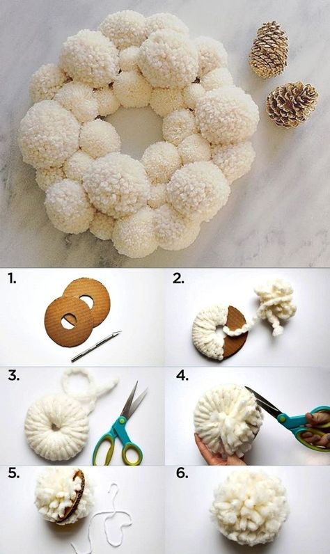 Julkransar Diy, Joululahjat Diy, Pola Macrame, Exterior Christmas, Diy Projektit, Noel Diy, Pom Pom Crafts, Christmas Potpourri, Xmas Diy