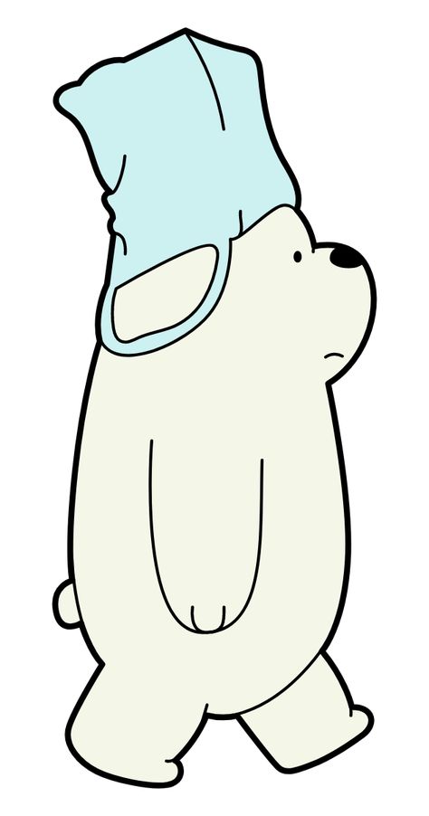 A cute sticker with a We Bare Bears character Ice Bear with a bag on his head.. Ice Bear From We Bare Bears, We Bare Bear Stickers Printable, We Bare Bears Stickers, Polar Bear From We Bare Bears, Beruang Grizzly, Ice Bear Sticker, We Bear Bears, We Bare Bears Ice Bear, Bare Bears Ice Bear