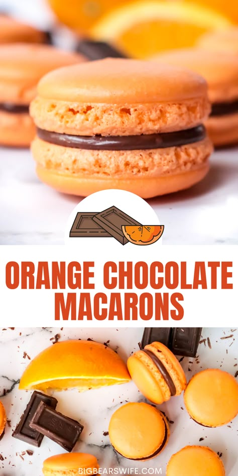 Homemade Chocolate Ganache, Macaroons Flavors, French Macaroon Recipes, Orange And Chocolate, Chocolate Macarons, Macaron Filling, Ideas Cocina, Chocolate Macaron, Macaron Flavors