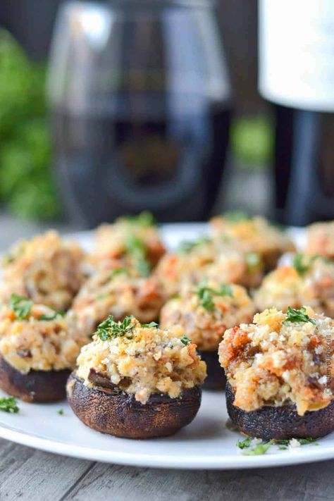 Italian Sausage Stuffed Mushrooms | Butter Your Biscuit Italian Sausage Stuffed Mushrooms, Italian Appetizer Recipes, Healthy Stuffed Mushrooms, Mushroom Ideas, Italian Recipes Appetizers, Italian Appetizer, Sausage Stuffed Mushrooms, Hot Appetizers, Stuffed Mushroom