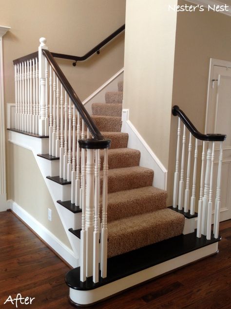 Enclosed Stairs, Staircase Black, Colonial Home Interior, Painting Old, Staircase Makeover, Wood Staircase, House Restoration, Kids Vacation, Interior Stairs