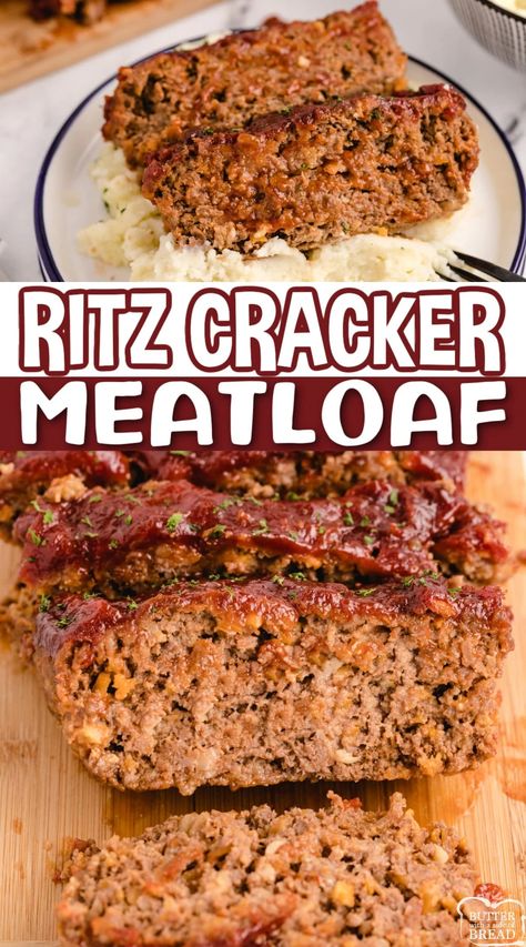 Easy Meatloaf Recipe With Crackers, Meatloaf Recipes Ritz Crackers, Meatloaf Recipes With Ritz Crackers, Ritz Cracker Meatloaf, Ritz Cracker Meatloaf Recipe, Simple Meatloaf Recipe, Simple Meatloaf, Cracker Barrel Meatloaf Recipe, Savory Meatloaf