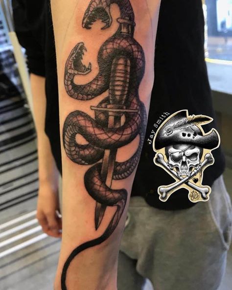 Top 41 Best Snake Arm Tattoo Ideas - [2020 Inspiration Guide] Snake And Dagger Tattoo, Dagger Tattoos, Snake Tattoo Meaning, Cobra Tattoo, Snake Tattoos, Knife Tattoo, Snake Tattoo Design, Skeleton Hand Tattoo, Leg Tattoo Men