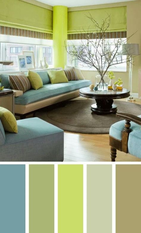 Paint Color For Living Room, Living Room Color Scheme Ideas, Room Color Design, Color For Living Room, Good Living Room Colors, Pretty Living Room, Apple Green Color, Living Room Paint Colors, Modern Home Decor Living Room