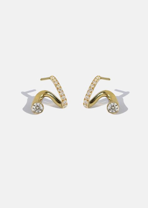 Crescendo Collection – KATKIM Pave Ear Cuff, Diamond Ear Cuff, Double Earrings, Light Jewelry, Jewellery Design Sketches, Engagement Earrings, 18k Gold Earrings, Jewelry Ads, Diamond Jewelry Designs