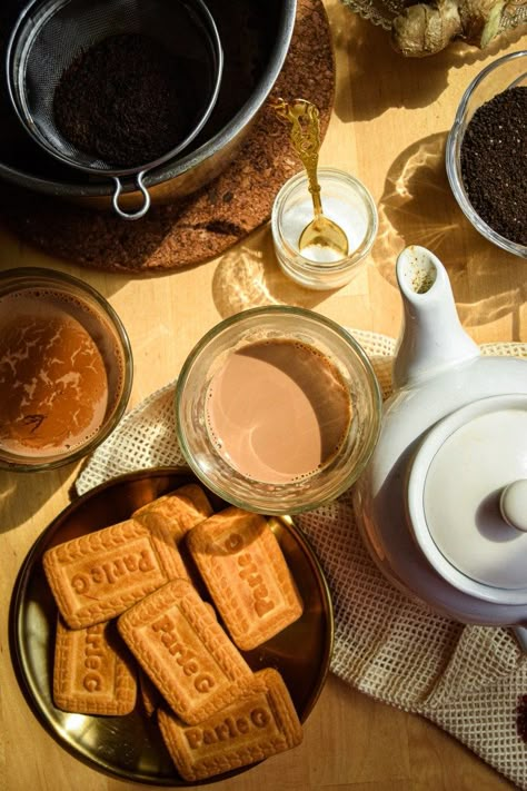 Desi Tea Party, Chai Aesthetic Photography, Indian Chai Aesthetic, Chai Tea Aesthetic, Indian Cottagecore, Chai Photo, Chai Party, Chai Photography, Chai Indian