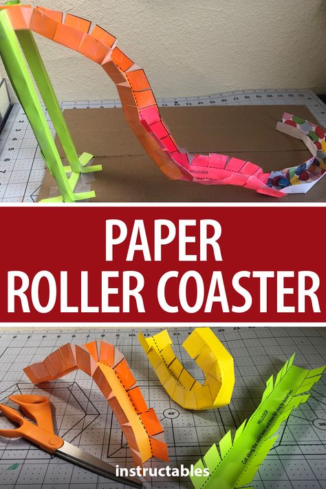 Steam Activities Elementary 3rd, Paper Plate Roller Coaster, Diy Roller Coaster Projects, Fun Stem Projects For Kids, Construction Paper Roller Coaster, Roller Coaster Project Ideas, Maker Space Activities, Roller Coaster Science Project, Middle School Steam Projects