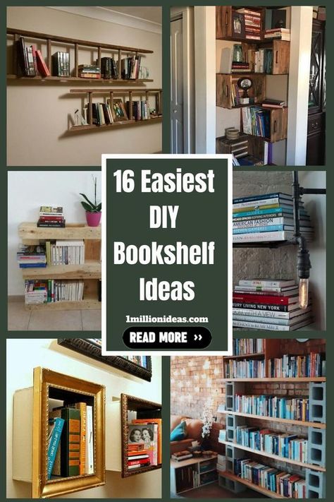 Lots of books stacked on your desk make them look like a mess. What are the solutions to organize them better? Look… Bookshelf Small Space, Diy Bookshelf Ideas, Homemade Bookshelves, Diy Bookshelf Wall, Gutter Bookshelf, Cheap Bookshelves, Pipe Bookshelf, Styling A Bookcase, Books Stacked