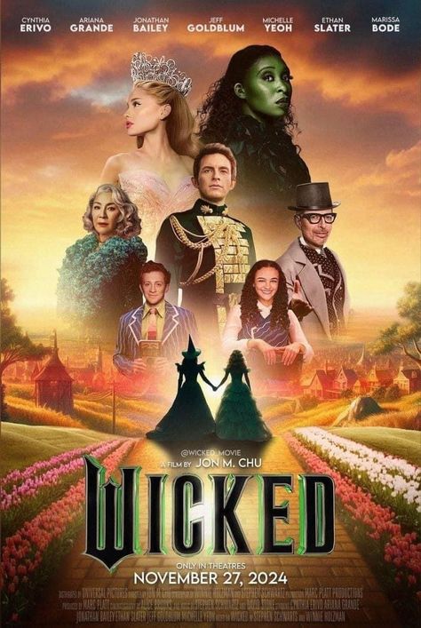 Ariana Grande Poster, Broadway Posters, Wicked Movie, Elphaba And Glinda, Wicked Musical, Wicked Witch Of The West, Morena Baccarin, Film Disney, Steve Carell