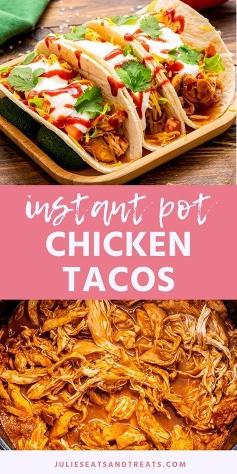 Chicken Breast Instant Pot Recipes, Instant Pot Chicken Tacos, Shredded Chicken Tacos, Chicken Taco Recipes, Pressure Cooker Chicken, Chicken Thigh Recipes Crockpot, Boneless Chicken Thigh Recipes, Chicken Taco, Chicken Thigh Recipes Baked