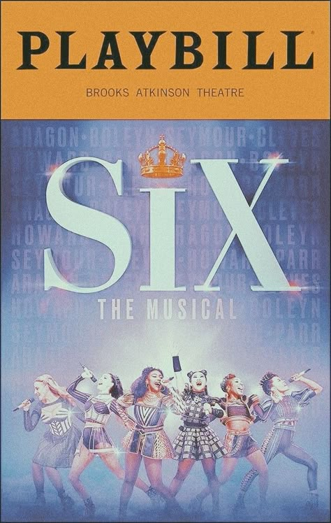 Theater kid six broadway playbill Play Bills Broadway, Six Playbill, Heathers Playbill, Six The Musical Poster, Six The Musical Playbill, Musical Playbills, Playbill Poster, Six Broadway, Musical Theatre Aesthetic