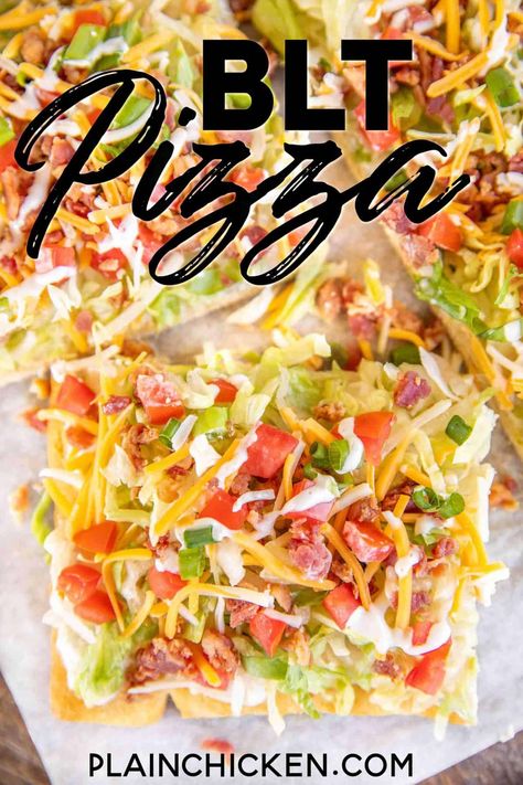 Pizza Crescent, Blt Pizza, Plain Chicken Recipe, Calories Pizza, Low Calorie Pizza, Mac And Cheese Pasta, Tomatoes And Cheese, Crescent Roll Pizza, Cream Cheese Spread