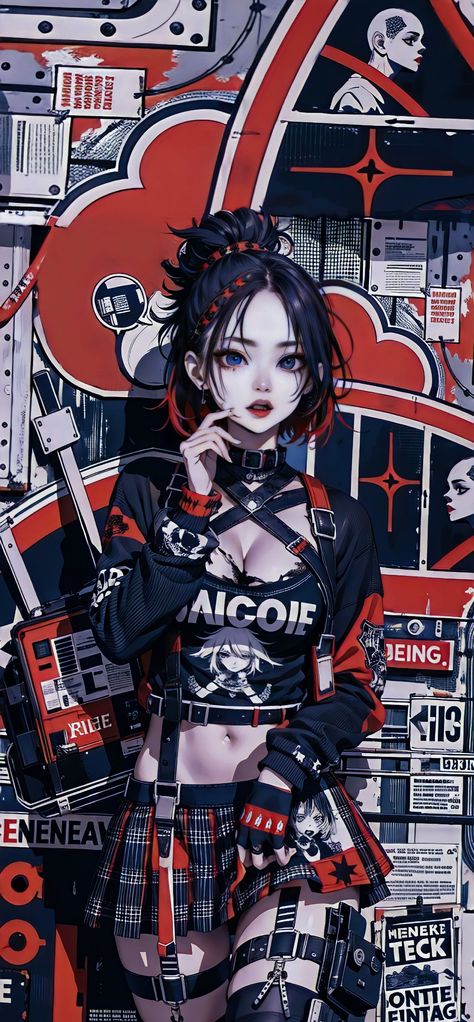 Chicas Punk Rock, Retro Games Wallpaper, Rock Day, Punk Style Outfits, Anime Goth, Samurai Wallpaper, Black Cat Marvel, One Piece Wallpaper Iphone, Dark Anime Guys