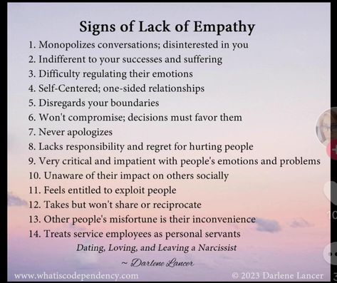 Lacking Empathy, What Causes Narcissism, Codependency Quotes, Causes Of Narcissism, Lack Empathy, Emotional Abandonment, Feeling Unimportant, Narcissistic Traits, Narcissistic Men