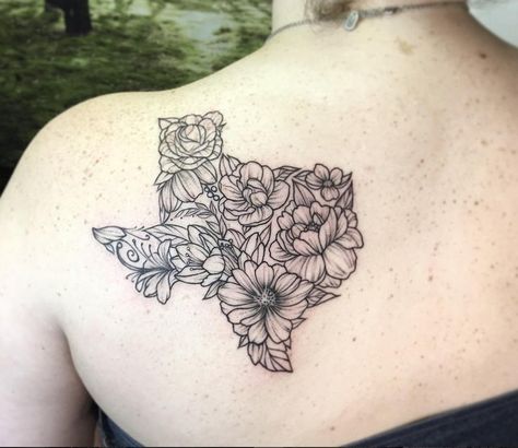 Texas Tattoo, State Tattoos, Thigh Tat, Texas Tattoos, Tattoos Gallery, Lotus Flower Tattoo, Flower Tattoos, Small Tattoos, Geometric Tattoo