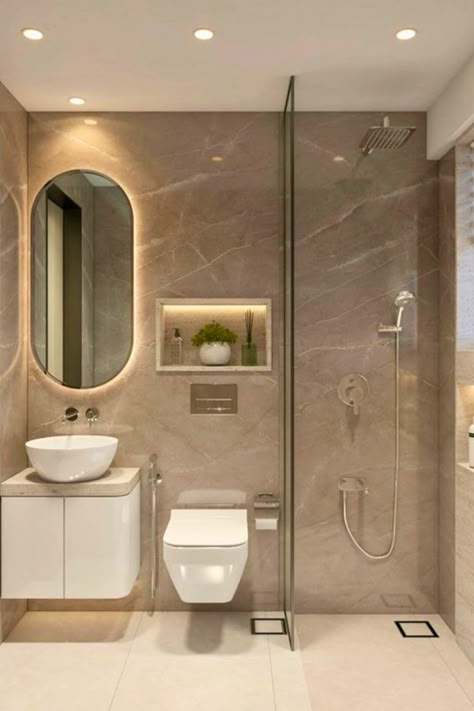 37 Small Space Bathroom Design – The Crafty Hacks Small Bath Shower Room, Small Bathroom Ideas Mirrors, Bathing Area Designs, Tiny House Restroom, Luxury Small Shower Room, Built In Toilet And Sink, Small Luxe Bathroom, Small Bathroom Ideas With Bath And Shower Layout, Toilet And Sink Next To Each Other