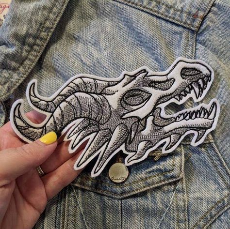 Best Embroidery Digitizing Service Cool Jacket Patches, Embroidery Patches Designs, Dragon Jacket, Dragon Embroidery, Shadow Dragon, Felt Patch, White Shadow, Handmade Patch, Iron On Fabric