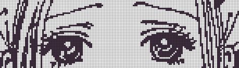 Heartstopper Alpha Pattern, Nana Alpha Pattern, Nana Crochet Pattern, Black And White Pixel Art, Eyes Manga, Pixel Grid, Nana Anime, Graph Crochet, Pixel Crochet