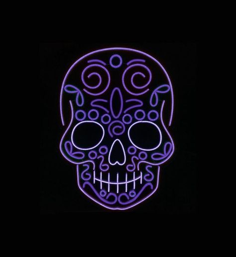 Purple Sugar Skull, Day Of Dead, Sugar Skull Tattoos, Skull Tattoos, Day Of The Dead, Purple Black, The Dead, Sugar Skull, Purple And Black