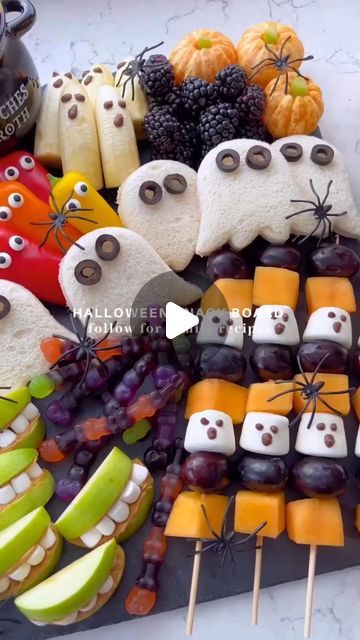 Motherly on Instagram: "Halloween Snack Board for Kids 💀🎃👻 Who knew snacking could be so fun?!

🎥: @togethertoeat" Halloween Fruit Platter, Snack Board For Kids, Halloween Snack Board, Halloween Fruit, Halloween Snack, Snack Board, Board For Kids, Halloween Snacks, Fruit Platter