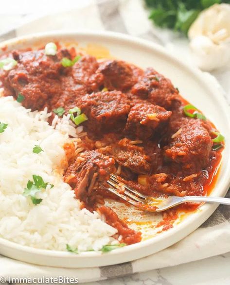 African Beef Stew - Immaculate Bites Tomato Based Beef Stew, Vegetable Beef Soup Instant Pot, Beef Soup Instant Pot, Vegetable Beef Soup Recipes, African Beef Stew, Soup Recipes Homemade, Instant Pot Vegetable Beef Soup, Rice And Stew, African Stew