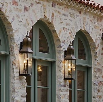 VITA SERENA | Mark Cristofalo & Company | Monterey California Stone Building, Monterey California, Mediterranean Home, Arched Windows, Stone Houses, Brick And Stone, Stone House, Exterior Brick, Dream Home Design