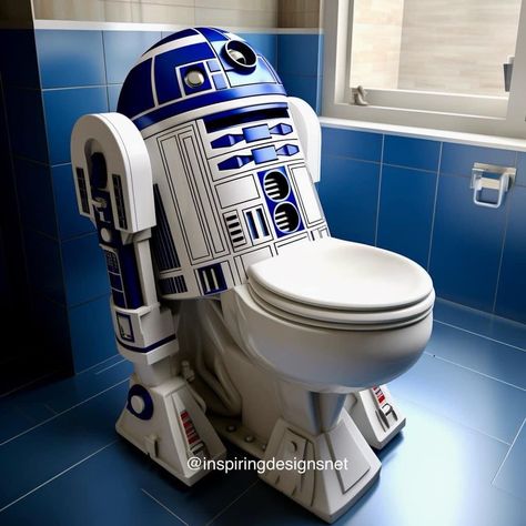 Crazy Bathrooms, Futuristic Bathroom, Cool Toilets, Star Wars Bathroom, Star Wars Bed, Funny Illusions, Man Cave Bathroom, Star Wars Background, Star Wars Character