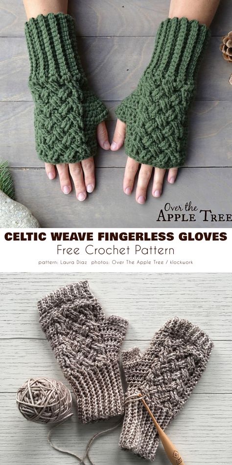 Celtic weave fingerless gloves by the apple tree. Loom Fingerless Gloves Patterns, Fingerless Mittens Crochet Free Pattern, Crochet Fingerless Gloves Free Pattern Dk Yarn, Tunisian Crochet Fingerless Gloves Free Pattern, Free Crochet Fingerless Gloves Pattern Easy, Crochet Handwarmers Pattern Free, Fingerless Crochet Gloves Pattern Free, Crochet Mittens Fingerless, Scottish Crochet Patterns Free