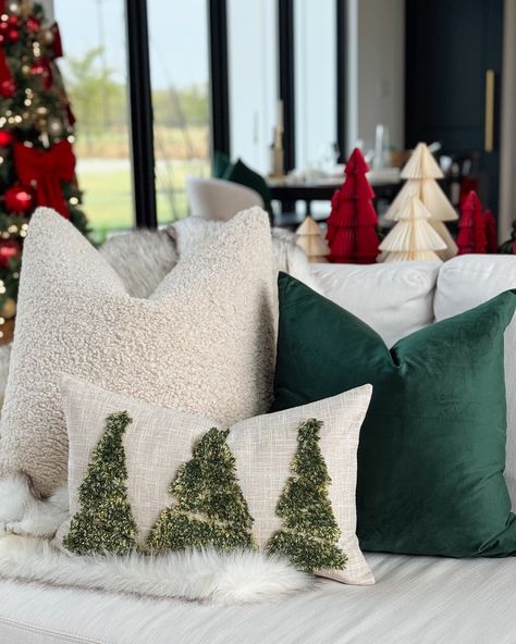 Christmas Creatives, Faux Fur Christmas Tree, Fur Christmas Tree, Buffalo Plaid Pillows, Snowflake Pillow, Holiday Pillows Covers, Man Pillow, Plaid Pillow Covers, Tinsel Tree