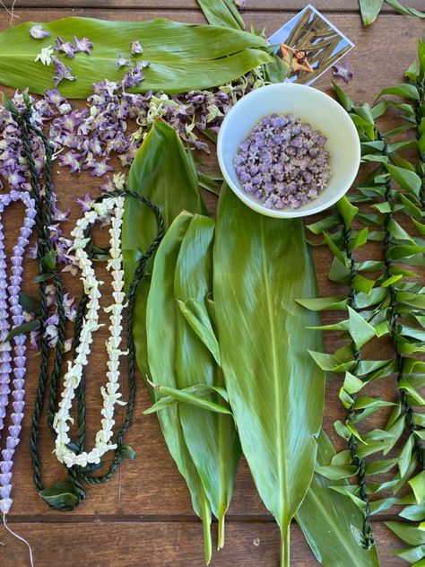 Hawaii Culture Aesthetic, Hawaii Shells, Lei Making, Hawaii Aesthetic, Aesthetic Creative, Flower Lei, Hawaiian Lei, Hawaiian Art, Hawaiian Culture