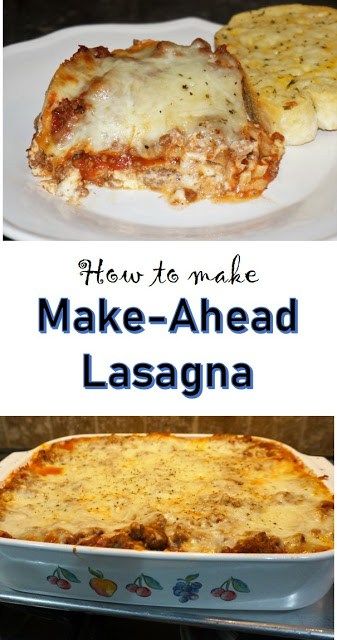 Make-Ahead Lasagna Recipe Pin Lasagna Cook Time, Best Easy Lasagna Recipe, Make Ahead Lasagna, How To Cook Lasagna, Lasagna Recipe With Ricotta, Easy Marinara Sauce, Best Lasagna Recipe, Sausage Lasagna, Baked Lasagna