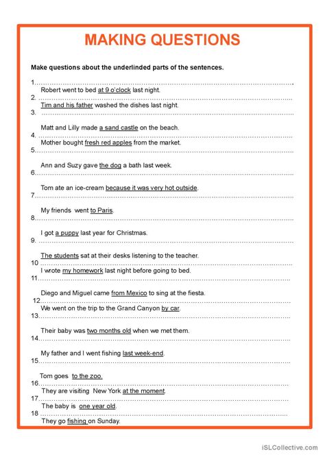 Making Questions general gramma…: English ESL worksheets pdf & doc English Grammar Worksheets, Grammar Practice, Grammar Lessons, Getting A Puppy, Grammar Worksheets, Free Printable Worksheets, Esl Worksheets, Video Lessons, Worksheets For Kids