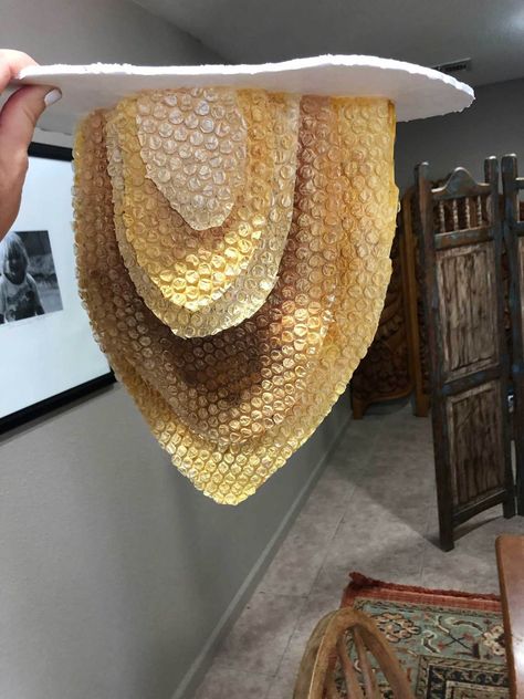 Realistic Beehive Craft – Garden Variety Bees Paper Wasp, Bee Hive Craft, Bee Activities, Bee Crafts, Garden Art Projects, Bee Art, Paper Towel Roll Crafts, Bugs And Insects, Garden Art Sculptures