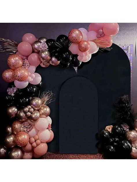 1pc Black Arch Backdrop Cover, Elastic Fabric Double-Sided Round Arch Decor, For Halloween Party, Event, Gender Reveal, Birthday, Outdoor, Bridal Shower, Backdrop Decor (Frame Not Included) Black    Polyester     Event & Party Supplies, size features are:Bust: ,Length: ,Sleeve Length: 3 Arch Backdrop With Balloons, Round Arch Decor, Burgundy Black And Gold Backdrop, Black Tulle Backdrop, Black And White Chiara Backdrop, Black And Gold Chiara Backdrop, Black Chiara Backdrop, Decor For Halloween Party, Black Arch