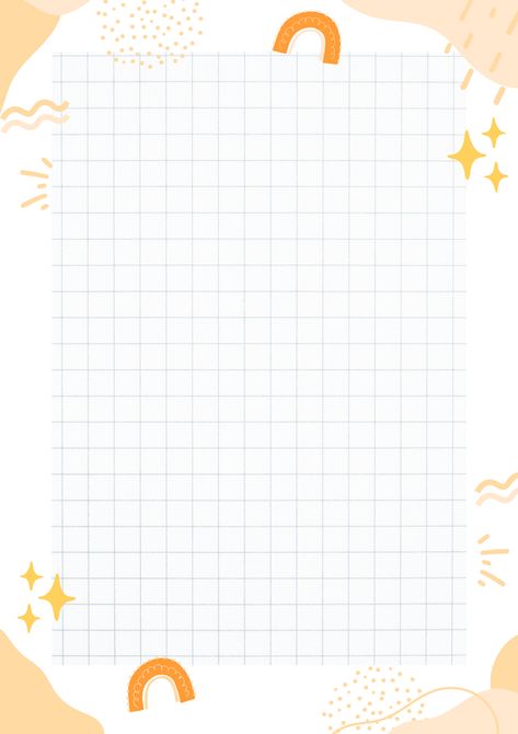 Cute Grid Template. Made in Canva. Border Design On Paper, Grid Notes, Design On Paper, Grid Template, Paper Aesthetic, Online Planner, Notes Template, Page Template, Border Design