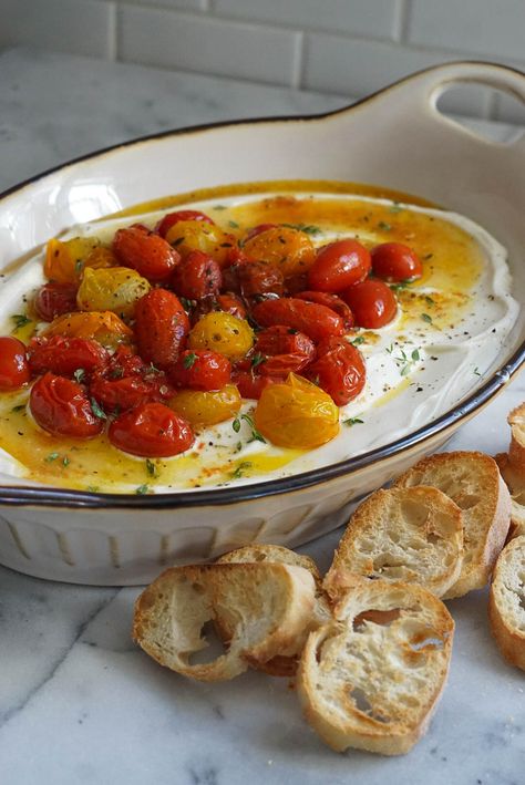 Roasted Tomato And Feta Dip, Whipped Feta And Roasted Tomatoes, Whipped Feta Dip With Roasted Tomatoes, Roasted Tomato Dip, Whipped Feta With Roasted Tomatoes, Feta Snacks, Feta Dip Recipes, Tomato And Feta Dip, Tomato Feta Dip