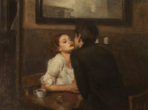 Romance Arte, Ron Hicks, Kiss Painting, Arte Indie, Romance Art, Tableau Art, Romantic Art, Art And Illustration, Classical Art