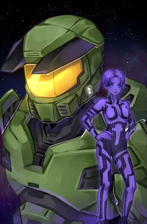 Master Chief And Cortana, Halo Poster, Halo Drawings, Halo Ce, Halo Mega Bloks, Halo Combat Evolved, Cortana Halo, Halo Backgrounds, John 117